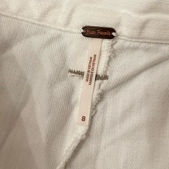 NWOT Free People White Barrel Pants Size 8 - Picture 3 of 5